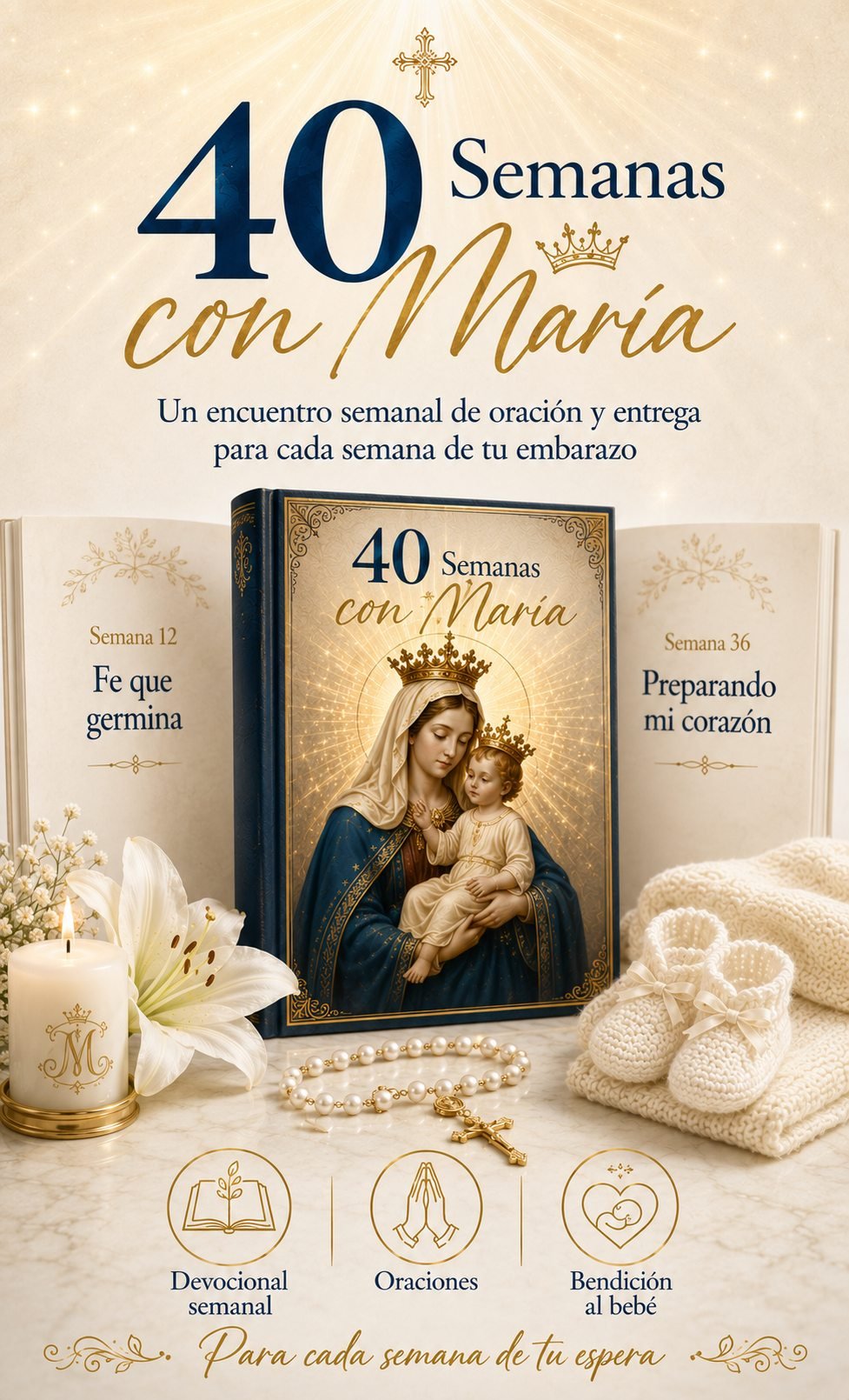 40 Semanas con María — Devocional del embarazo